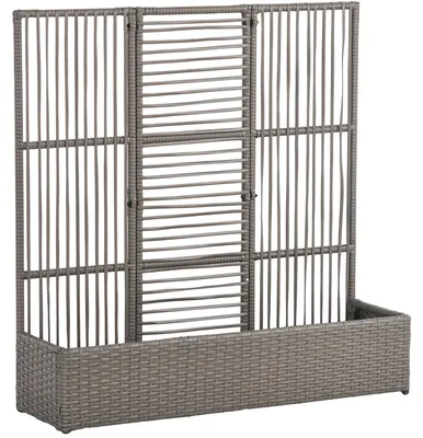 Obrázok produktu pre Kvetináč s konštrukciou z umelého ratanu | Farba: sivá | Rozmery: 29 x 103 x 103 cm