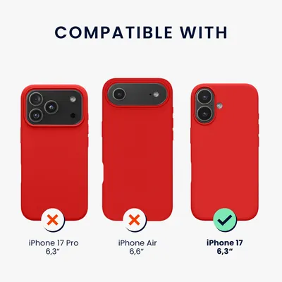 Produktbild von kwmobile Handyhülle für iPhone 17 Hülle, für iPhone 17 Case - Hülle Silikon - kabelloses Laden - Klassisch Rot