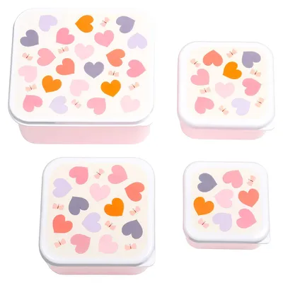 Produktbild von Set 4 Snackboxen Tiny - Pastellrosa | by A Little Lovely Company