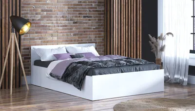 Produktbild von Bett 120x200cm mit Matratze und Bettkasten PARTY 1 - Weiß