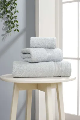 Immagine prodotto di Mijolnir, Ezgi - Grigio chiaro, set di asciugamani (3 pezzi), grigio chiaro, 100% COTONE, 30 x 50 cm