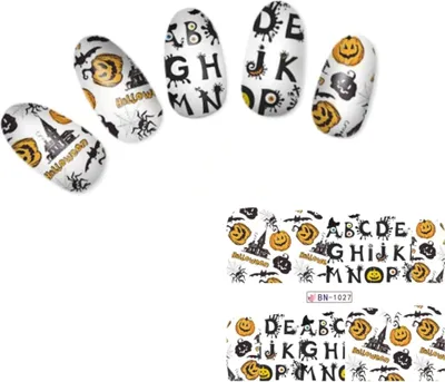 Produktbild von Tattoo Nail Halloween Totenköpfe Kürbis Aufkleber Nagel Sticker