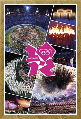 Image de London 2012 - Poster - Olympics - Opening Ceremony + cadre amovible, Shinsuke® Maxi MDF chêne, vitre acrylique