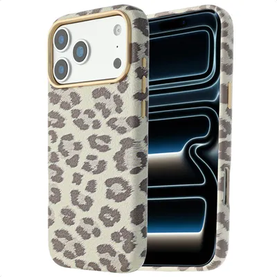 Produktbild von Selencia Sabi Backcover Leopardenmuster mit MagSafe iPhone 17 Pro Max - Soft Ivory