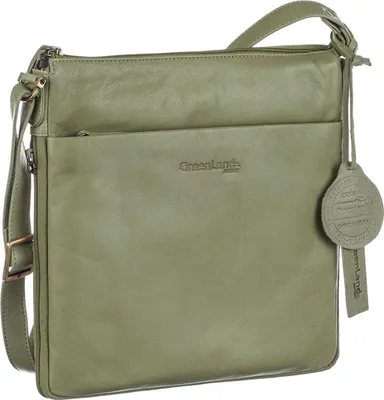 Produktbild von GreenLand Nature Leder Umhängetasche Crossbody Bag Pistachio grün