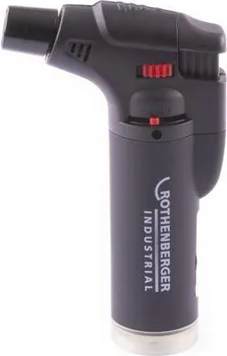 A black ROTHENBERGER Industrial gas torch is shown against a white background.
