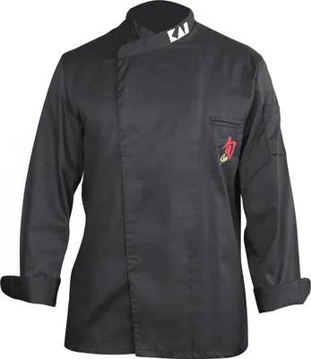 Produktbild von Shun Kochjacke, Küchen Koch Jacke, Poliyester / Baumwolle, Schwarz, Herren-Größe XL, 43070352