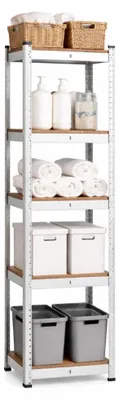 Produktbild von Deco4Home Bücherregal | 5 Ebenen | 180x40x40 cm | Fachbodentragfähigkeit 175 kg