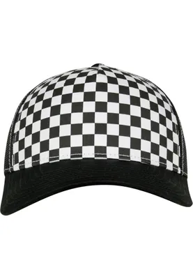 Produktbild von FLEXFIT 6506CB | Checkerboard Retro Trucker - Farbe: Black/White - Größe: One Size