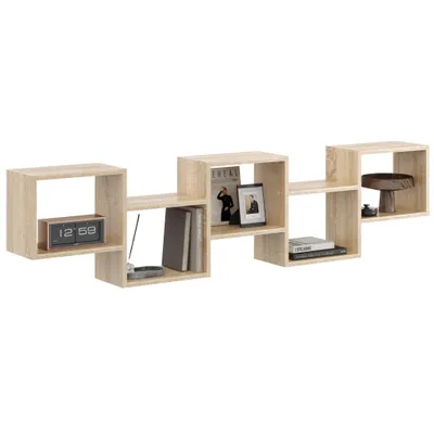 Produktbild von Wandregal Eiche Sonoma – modernes Hängeregal, Bücherregal für Wohnzimmer, Schlafzimmer, Büro oder Kinderzimmer – 185 cm breit