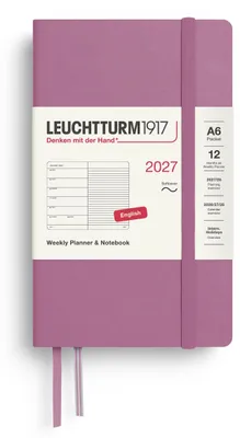 Produktbild von LEUCHTTURM1917 Wochenkalender 2027 Pocket (A6) mit Notizbuch, liniert - Terminpl