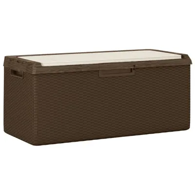 Immagine prodotto di Baule da Giardino con Cuscino Seduta Marrone 350 L in PP