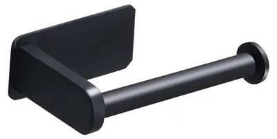 Selbstklebender Toiletpapierhalter aus Edelstahl, schwarz