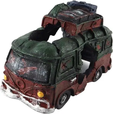 Produktbild von Aquarium Ornament - dekorativer Aquarium Bus - bunte Polyharz Landschaft - schön für Garnelen und Fische - ShopFlot