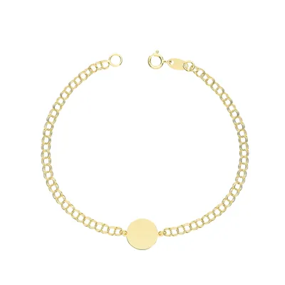 Produktbild von Funkelndes Feuer Designer 9 Karat (375) Gold Damen - Identifikationsarmband - 16cm; TRS35686