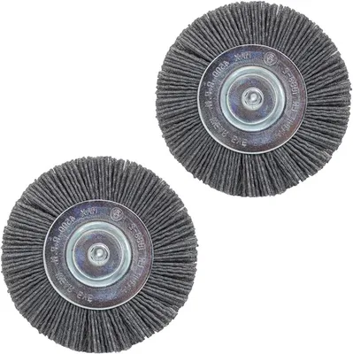 Productafbeelding van Voegenborstels Nylon Metaal - Reserveborstels Voegenreiniger - Voegen Reinigen - Set van 2 Nylon Borstels - 10 cm Diameter