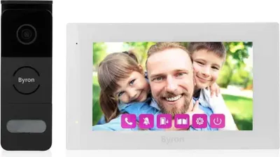 Produktbild von Byron DIC-24712 Kabelgebundene Video-Türsprechanlage, 17,8 cm (7"), 800 x 480 Pixel, 800 x 480 Pixel, 110°, 1 m, Tasten