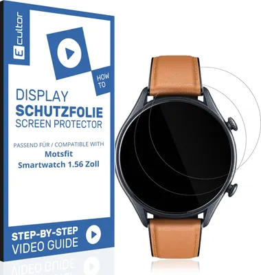 Produktbild von 2x 3D Schutzfolie Matt für Motsfit Smartwatch 1.56 Zoll Display Flexibel Full Cover