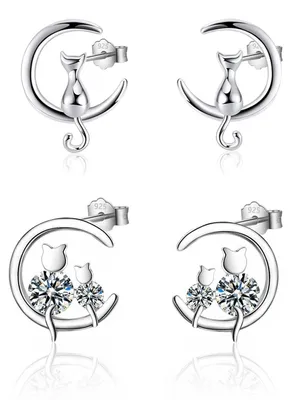 Image de Lot de 2 paires de boucles d'oreilles en argent pour femmes