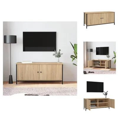 Obrázok produktu pre vidaXL TV skrinka s dvierkami Sonoma dub 102x35x45 cm materiál na báze dreva - TV nábytok