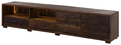 Immagine prodotto di MASSIVMOEBEL24 | BARK #210 Mobile TV in legno di acacia - laccato / marrone scuro 220x40x47
