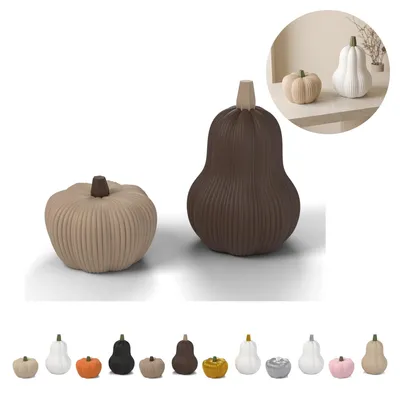 Immagine prodotto di Zucche decorative set da 2, 11,9 cm, decorazione d'autunno in PLA – Rovere