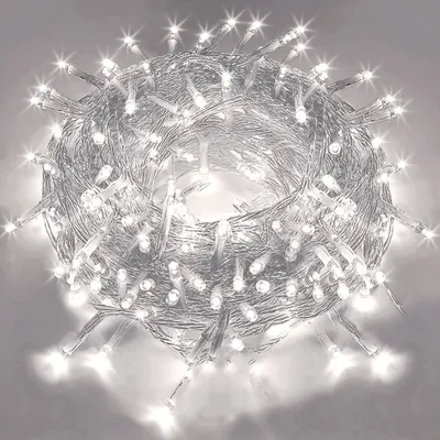 Produktbild von 100M 1000LEDs, 8 Lichtmodi, IP44 Wasserdichte LED Weihnachten Lichterkette, Garten Streifen Licht, Innendeko Licht, Party Beleuchtung, Weiß