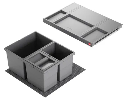 Immagine prodotto di Cestino Hailo 3301621 Allegro 270 inserto 2x 6,5 + 14 litri grigio scuro