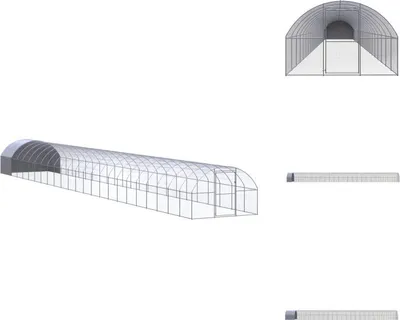 Zdjęcie produktu dla vidaXL Kurnik zewnętrzny 3x24x2 m Stal ocynkowana - Siedliska i wybiegi dla małych zwierząt