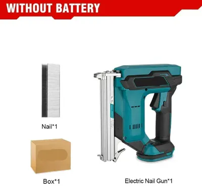 Immagine prodotto di Pistola elettrica per chiodi - Pistola per graffette - Graffatrice manuale - Senza fili - 2 velocità - Batteria da 18V - Pistola per chiodi