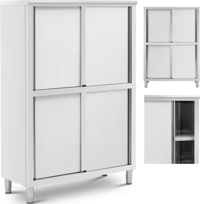 Zdjęcie produktu dla Szafa Gastronomiczna Magazynowa Ze Stali Nierdzewnej Drzwi Suwane 200 Kg 120 X 50 X 180 Cm