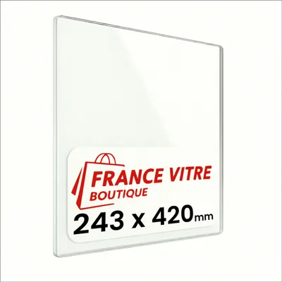 Produktbild von BRISACH - modell : praloup - 243 x 420 x 4 mm - Kaminglas - Ofenglas - Ersatz-Kaminscheibe - feuerfestes Glas - France Vitre