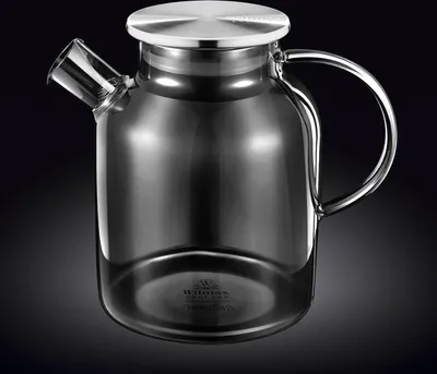 Zdjęcie produktu dla Wilmax czajniczek borokrzemianowy z pokrywką ze stali nierdzewnej 1600 ml, dymny szary WL-888811002/A