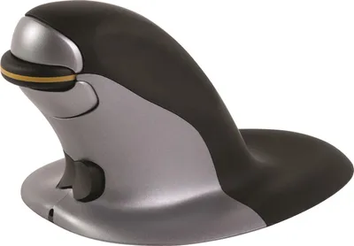 Zdjęcie produktu dla Fellowes Penguin, Oburęczny, Projekt pionowy, Laser, RF Wireless, 1200 DPI, Czarny, Srebrny