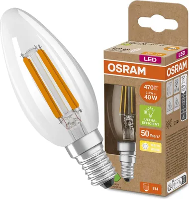 Zdjęcie produktu dla Osram AC45270, 2,5 W, 40 W, E14, 470 lm, 50000 h, Ciepłe białe