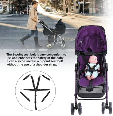 Obrázok produktu pre Iné príslušenstvo ku kočíkom Bezpečnostný pás 5-bodový, nastaviteľné ramenné popruhy, vhodný pre detskú
