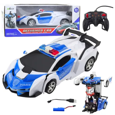 Obrázek produktu pro Auto Robot 2v1 Policejní dálkově ovládané policejní auto Rc 1:18