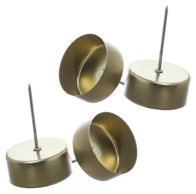 Produktbild von Adventskranzstecker ohne Dorn - Teelichthalter - Metall - H: 7,5cm - D: 4cm - gold - 4er Set