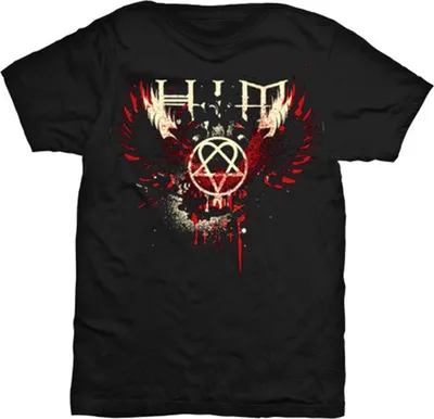 Produktbild von HIM Wings Splatter Black S T-Shirt