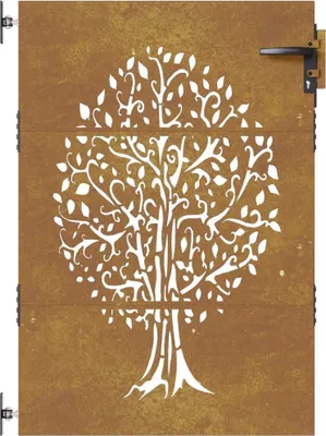 Imagen del producto de vidaXL Puerta de jardín de 85x150 cm, acero corten, diseño de árbol