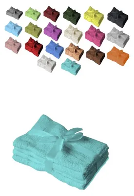 Produktbild von Handtuchserie im Set mit Schleife Marke Gästehandtuch 4er Set 30 x 50 cm Türkis