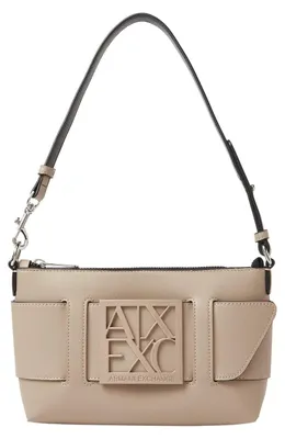 Produktbild von Armani Exchange - "Susy" Schultertasche für Damen , Metal Logo GT19325 (6 cm x 21 cm x 13,5 cm) (Sand)