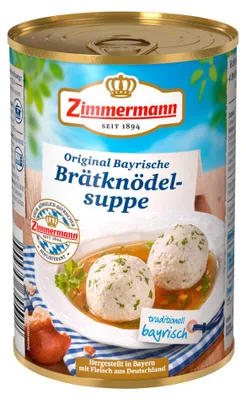 Obrázek produktu pro Zimmermann polévka se smaženými knedlíčky Zeleninový vývar se smaženými knedlíčky 400ml