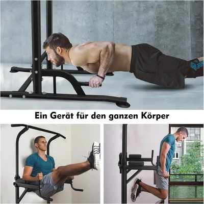 Produktbild von Dip Station Power Tower für das Home Gym - Krafttraining, Klimmzüge, Dips und Rückentrainer