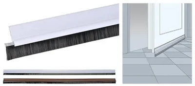 Produktbild von Türbodendichtung Bürstenleiste Zugluftstopper 100 cm Weiß selbstklebend