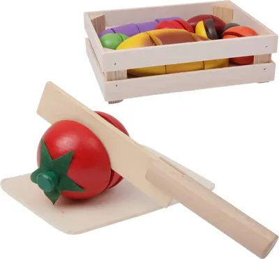 Produktbild von Kinder Holz Küche Spielzeug Obst und Gemüse Schneiden Spiel Bildung Spielzeug