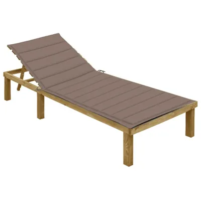 Produktbild von Sonnenliege mit Taupe Auflage Imprägniertes Kiefernholz