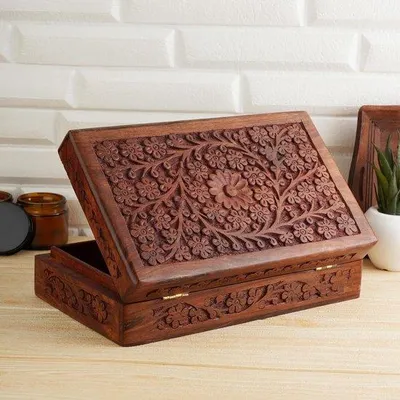 Produktbild von Famanu Schmuckaufbewahrungsbox mit Blumenmotiv - 10x15 cm