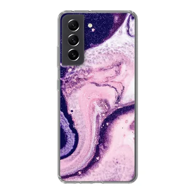 Produktbild von MuchoWow® Handyhülle Schutzhülle Hülle für Samsung Galaxy S21 FE Marmor - Glitzer - Chic Silikon Softcase Handy Hülle - Mobiltelefonhülle