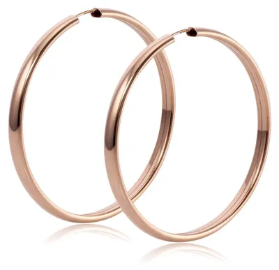 Produktbild von MATERIA Rosegold Creolen Damen 48mm groß 4mm breit Ohrringe Silber 925 vergoldet mit Geschenk-Box #SO-364